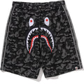 BAPE X ADIDAS CAMO JACQUARD SHARK DENIM JORTS MENS