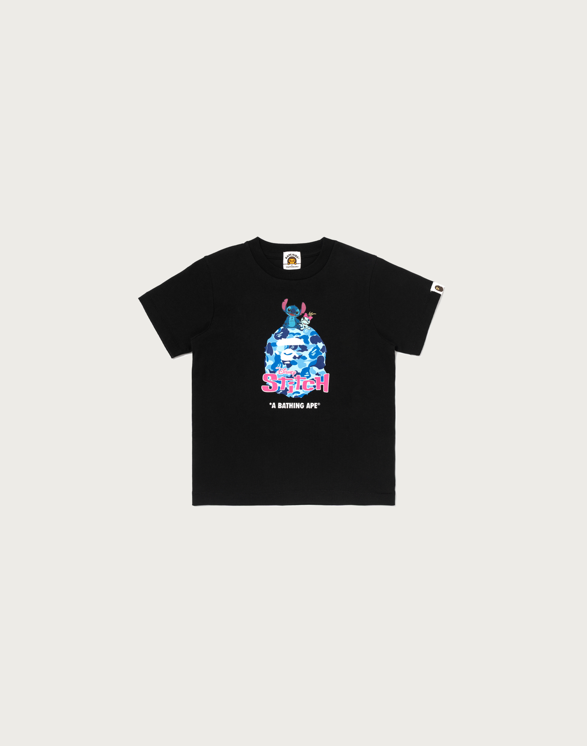 BAPE X DISNEY STITCH ABC CAMO APE HEAD TEE KIDS