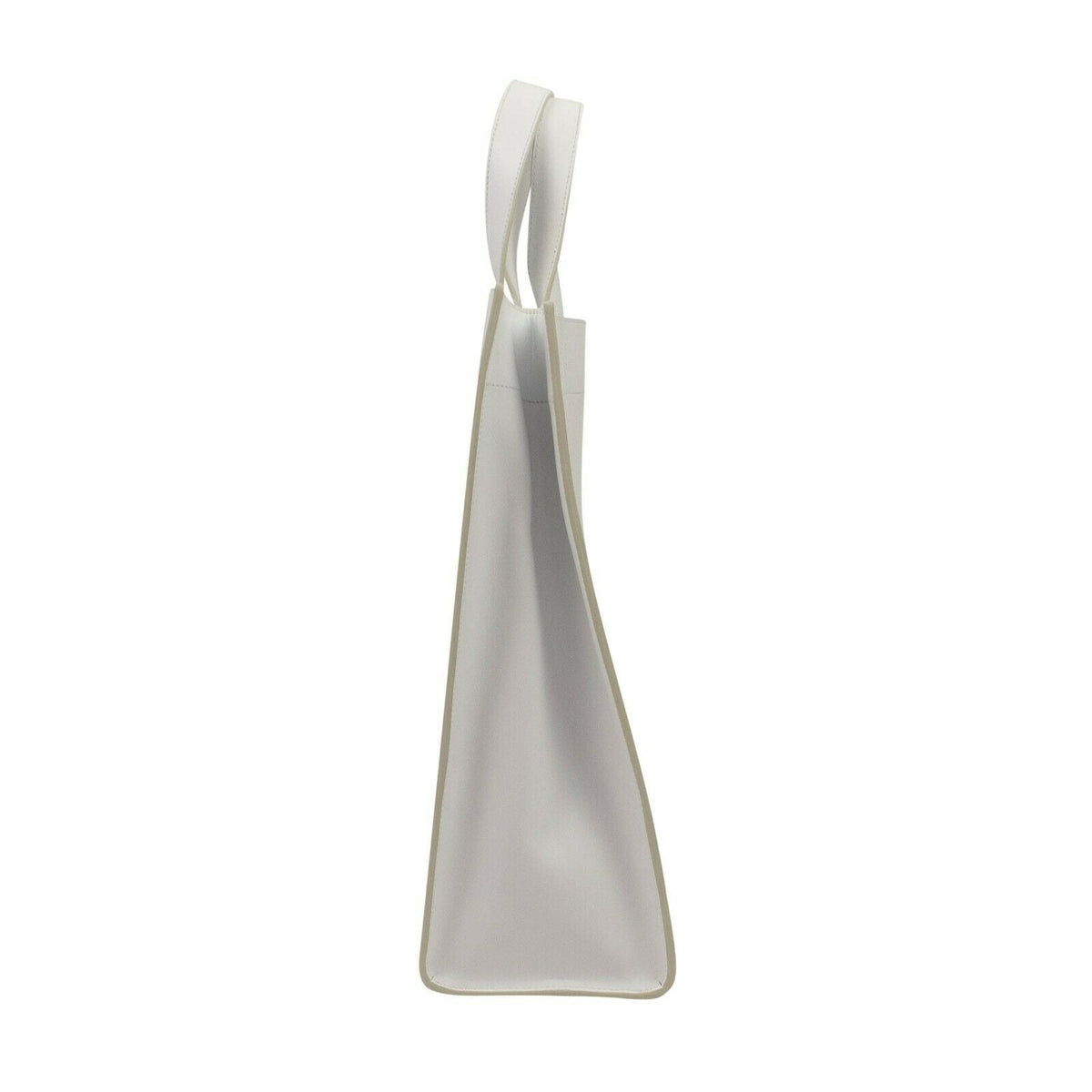 Optic White Leather Tote Bag