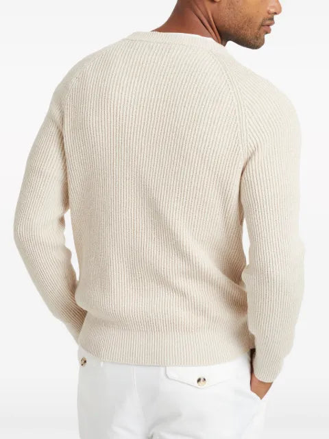 Brunello Cucinelli crew-neck ribbed-knit jumper