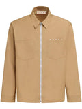 Marni logo-print cotton shirt jacket
