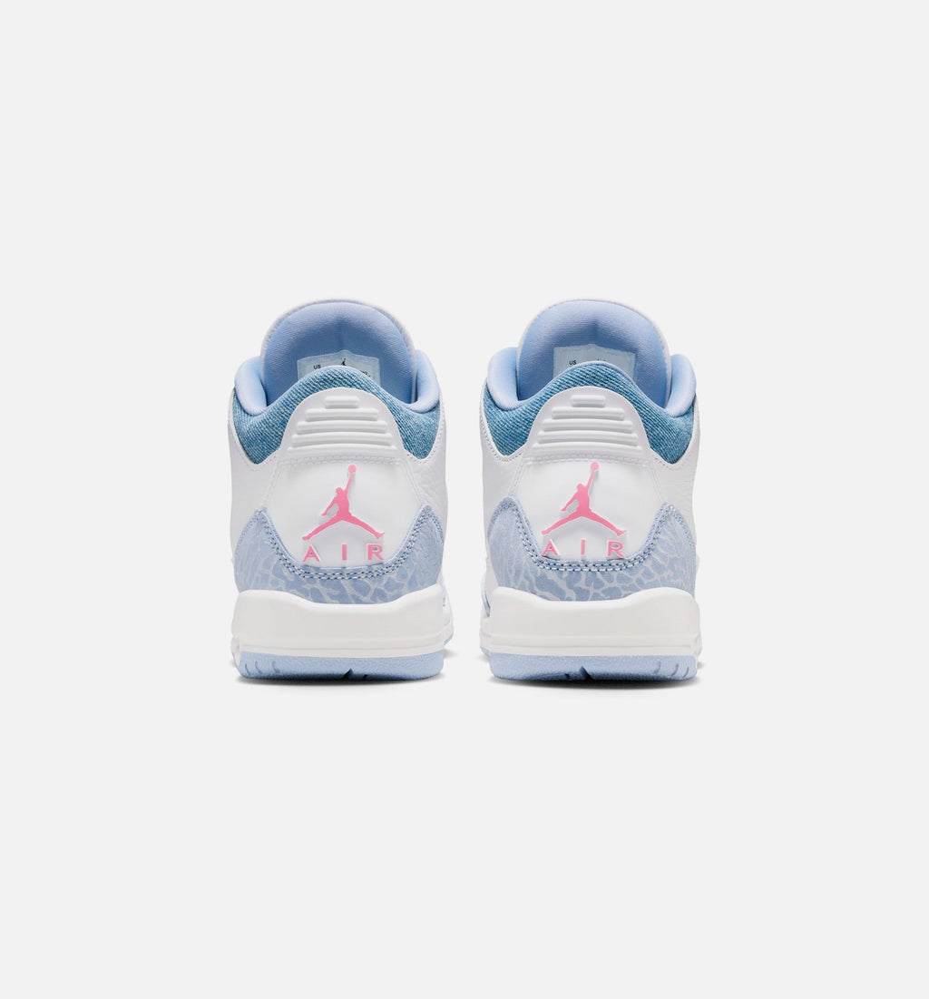 Air Jordan 3 Retro Cobalt Bliss | Grade School Lifestyle Shoe | White/Cobalt Bliss/Football Grey/Pink Glaze