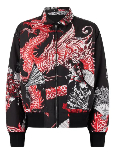 Roberto Cavalli dragon-print reversible bomber jacket