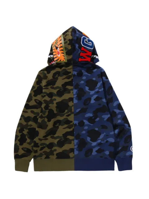 A BATHING APE® Split Camo Shark full-zip hoodie