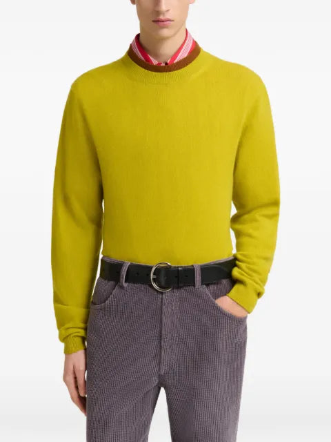 Marni yellow cashmere jumper with layered effect