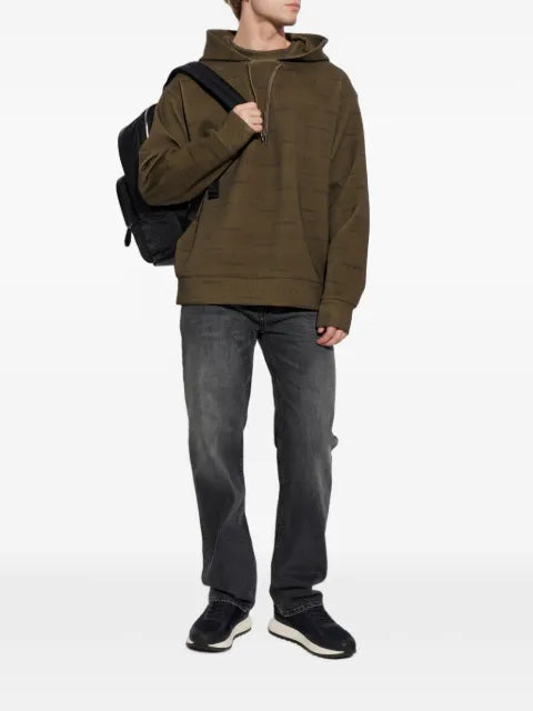 Emporio Armani double jersey hoodie with all-over logo print