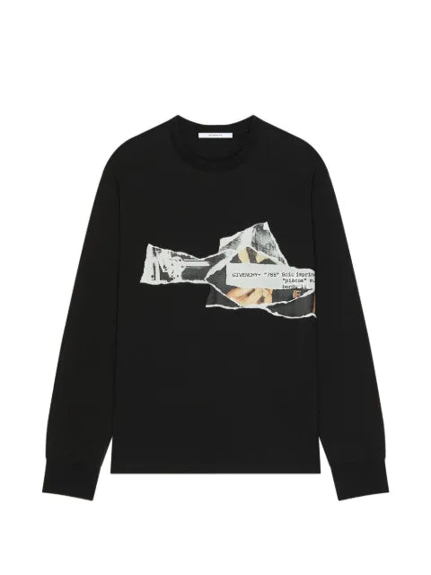 Givenchy T-shirt in cotton with ripped papers print