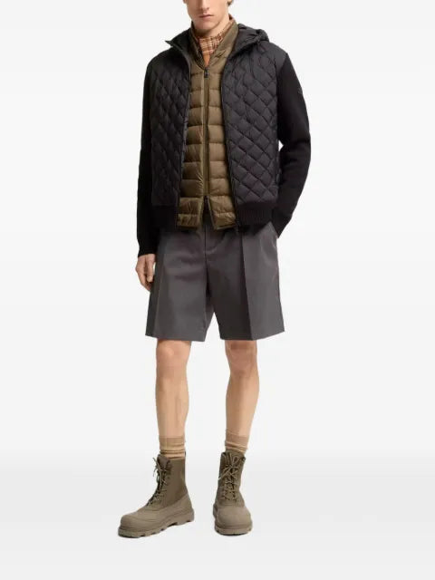 Moncler quilted drawstring-hood sweater