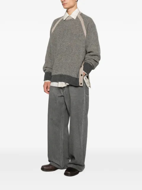 Ziggy Chen raglan-sleeve button-slit sweater
