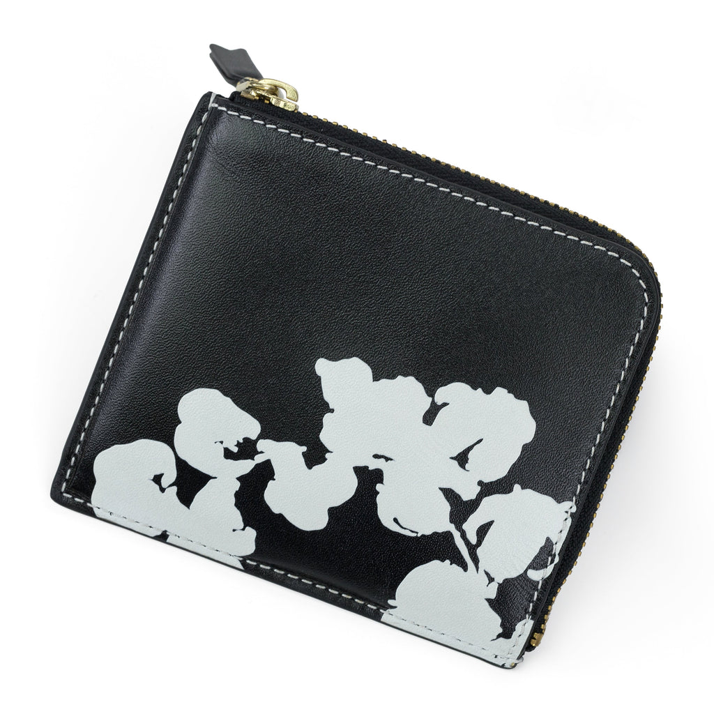 Black Cotton Wreath Wallet