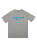 Balmain Logo T-Shirt Grey/Sky/Blue