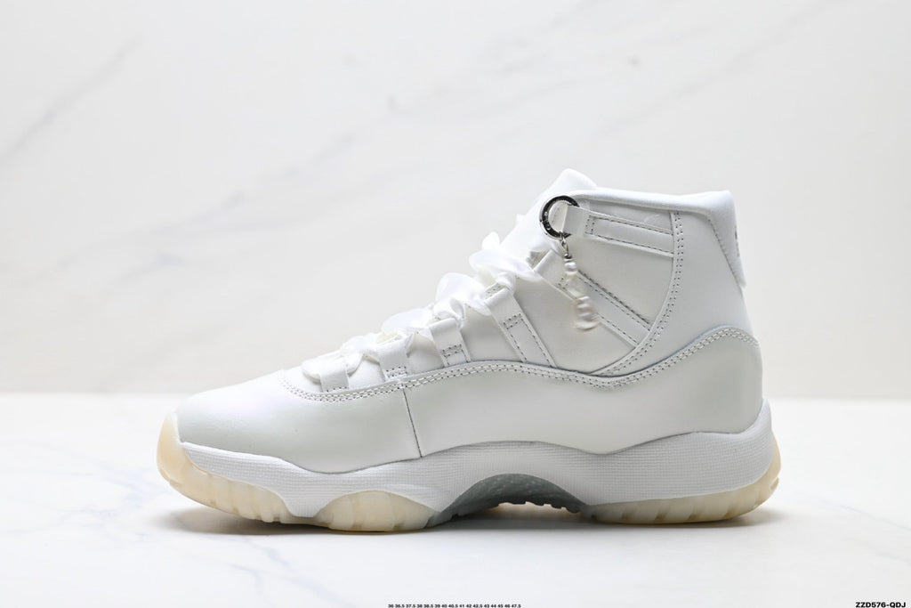 Air Jordan 11 Retro Triple White Unisex Sneakers Style 07