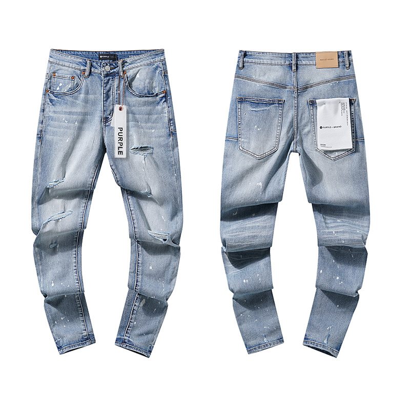 Purple Brand Distressed Panel Washed Jeans