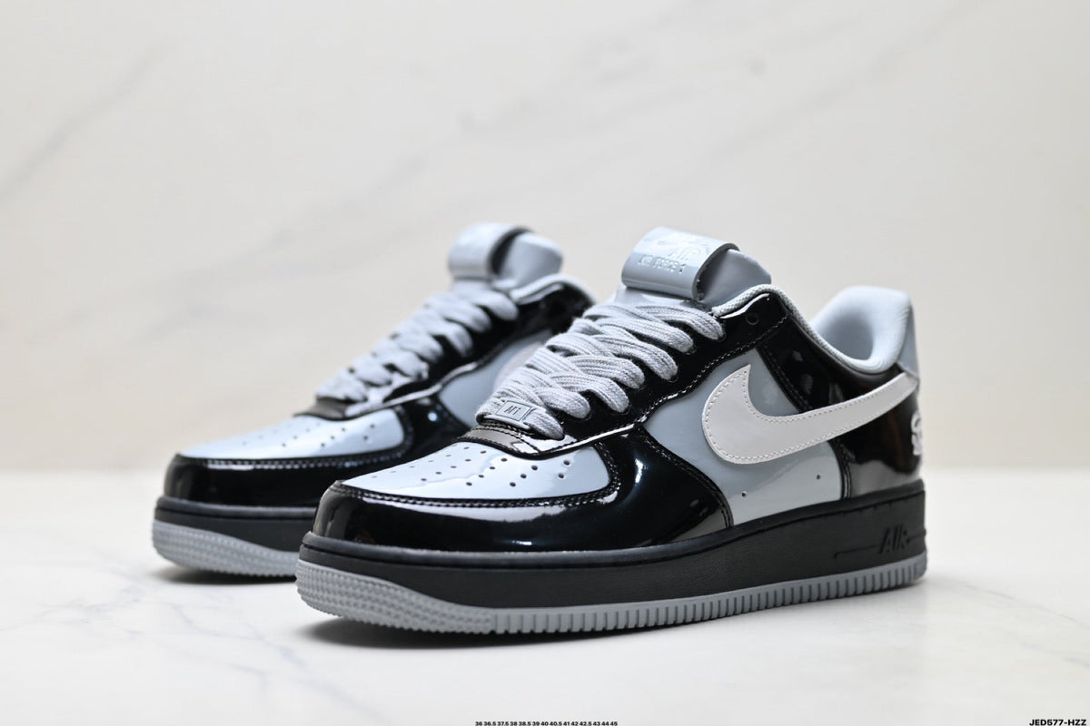 Nike Air Force 1 Low Black White Gray Unisex Sneakers Style 25