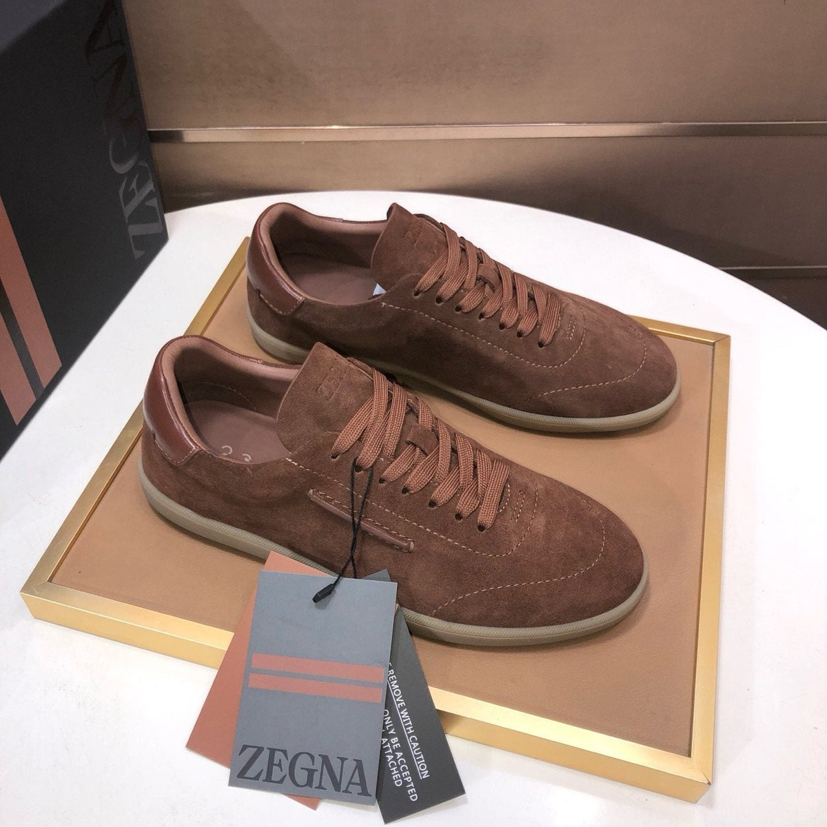 Zegna 232 Suede Low-Top Sneakers