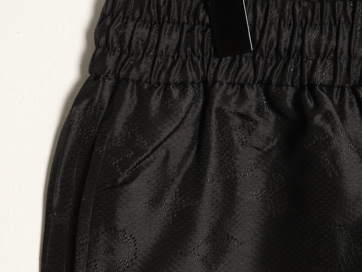 Louis Vuitton Tonal Monogram-Style Drawstring Shorts - Black